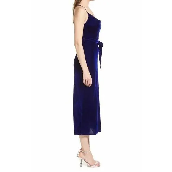 ADELYN RAE ZANA VELVET COWL NECK SLIP DRESS Size M - Picture 4 of 12